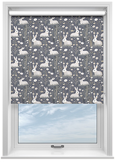 Bunny Meadows, Moonlit Grey - Roller Blind
